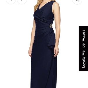 Alex Evening Navy Colored Dress